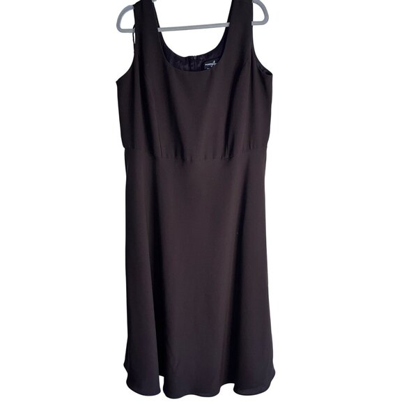 PositivAttitude Womens Petite Brown Dress Size 18WP Polyester Acetate Lined Slee - Picture 1 of 7